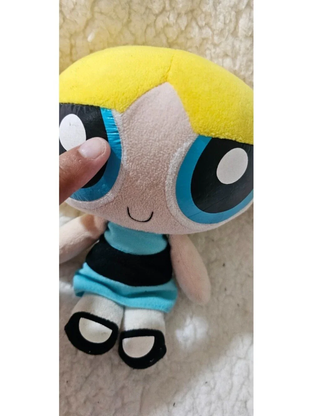 The Powerpuff Girls Bubbles Plush Stuffed Toy Big Eyes & Head 7.5